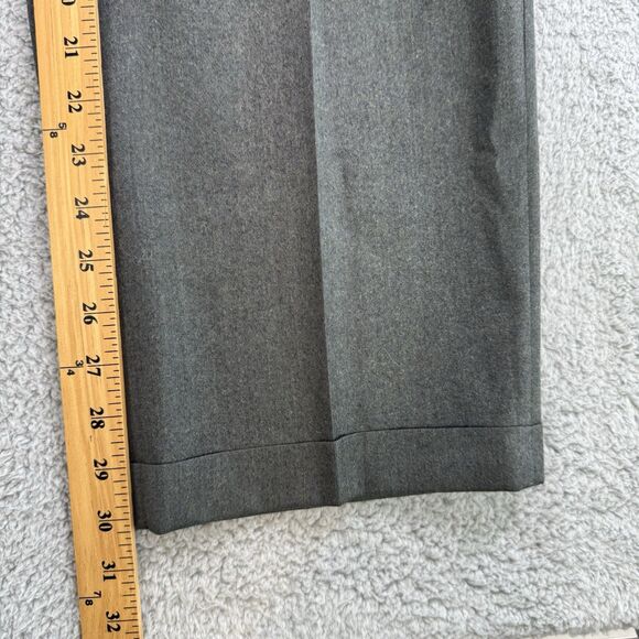 S Zanella Pants Mens 36x30 Green Wool Trousers Pleated Cuffed Business - Picture 4 of 11